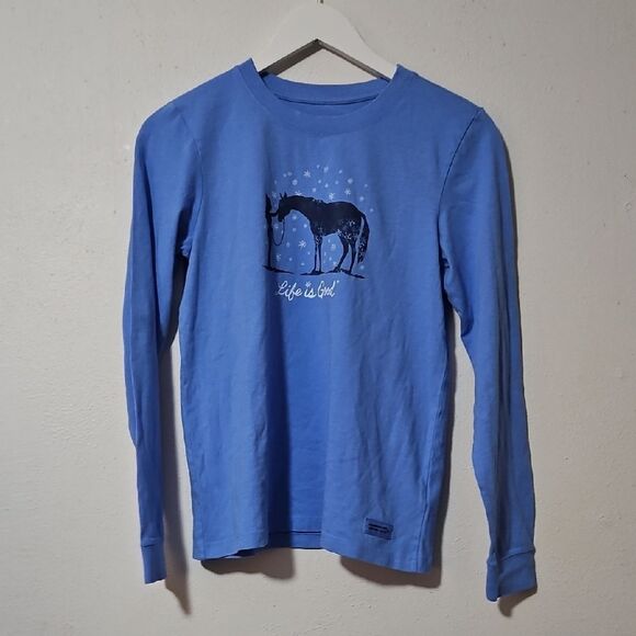 Life Is Good Woman Long Sleeve Shirt in Blue S - Picture 1 of 6